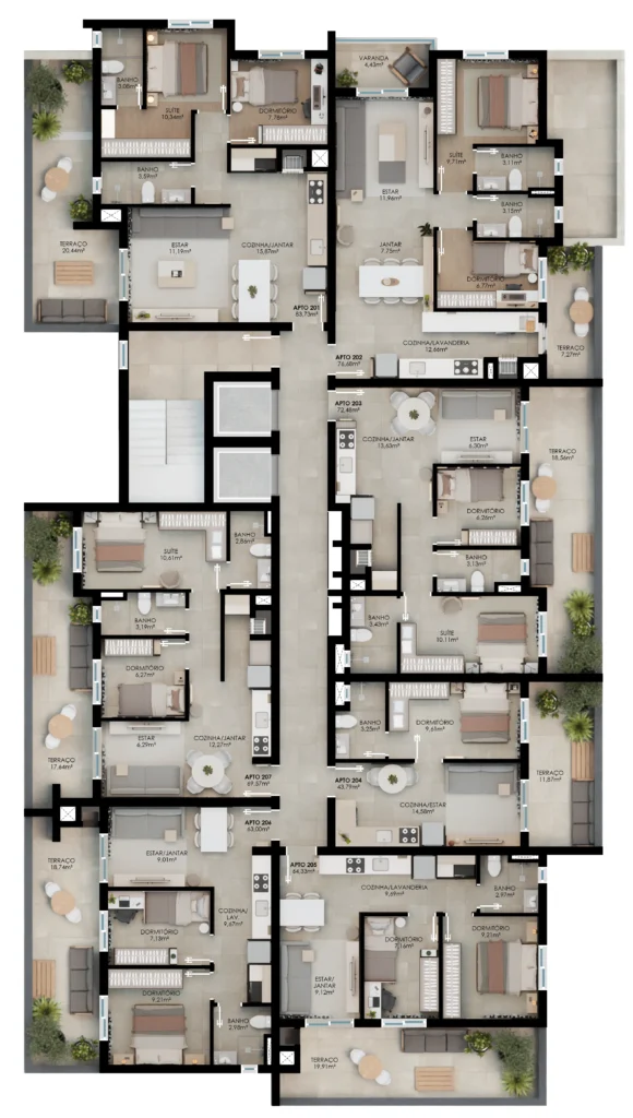 Planta Aptos Terraços